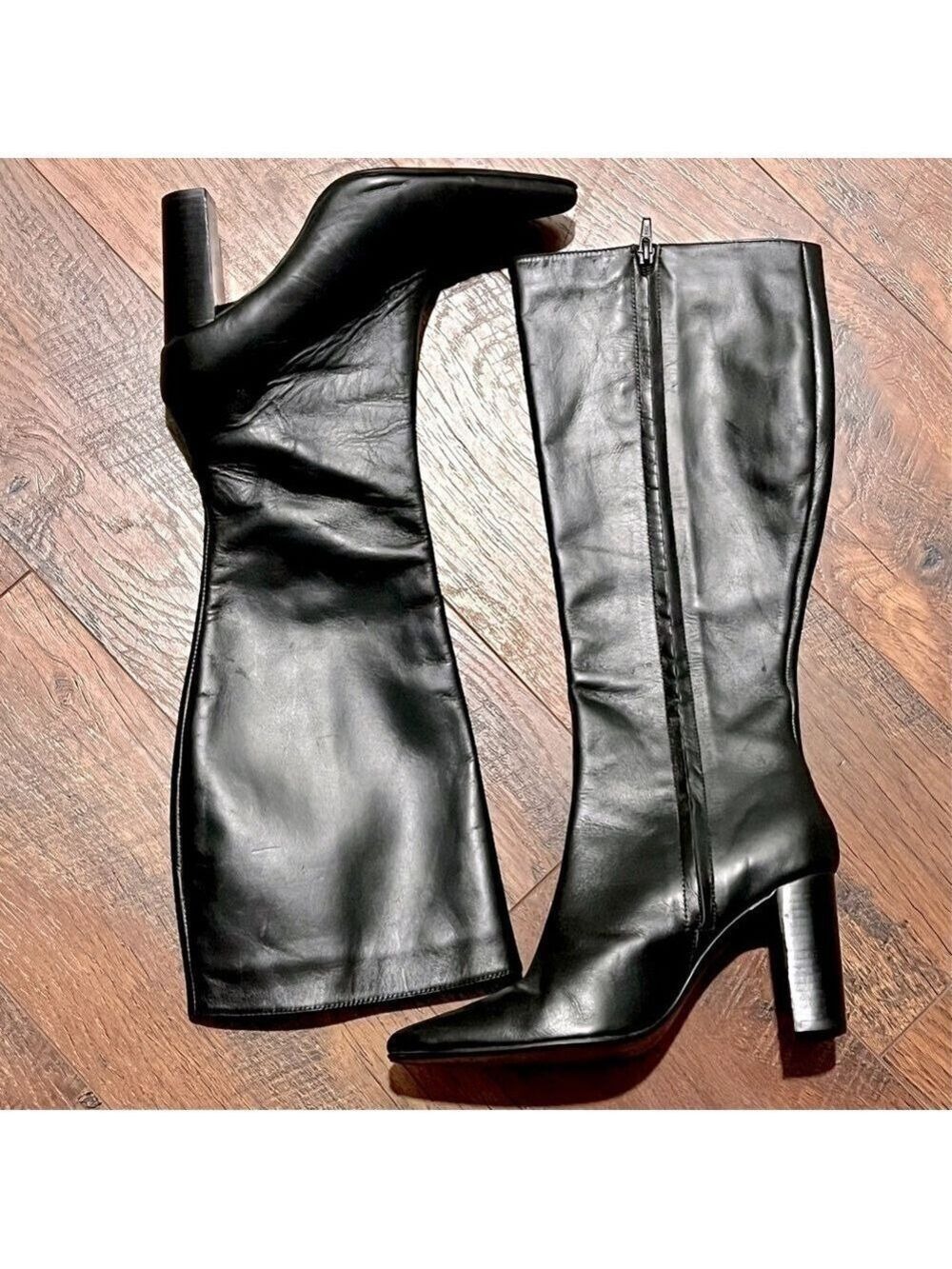 COLIN STUART black leather boots. Size 6.5